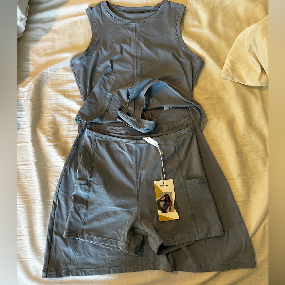 HALARA Women's Mini Dress in Light Blue